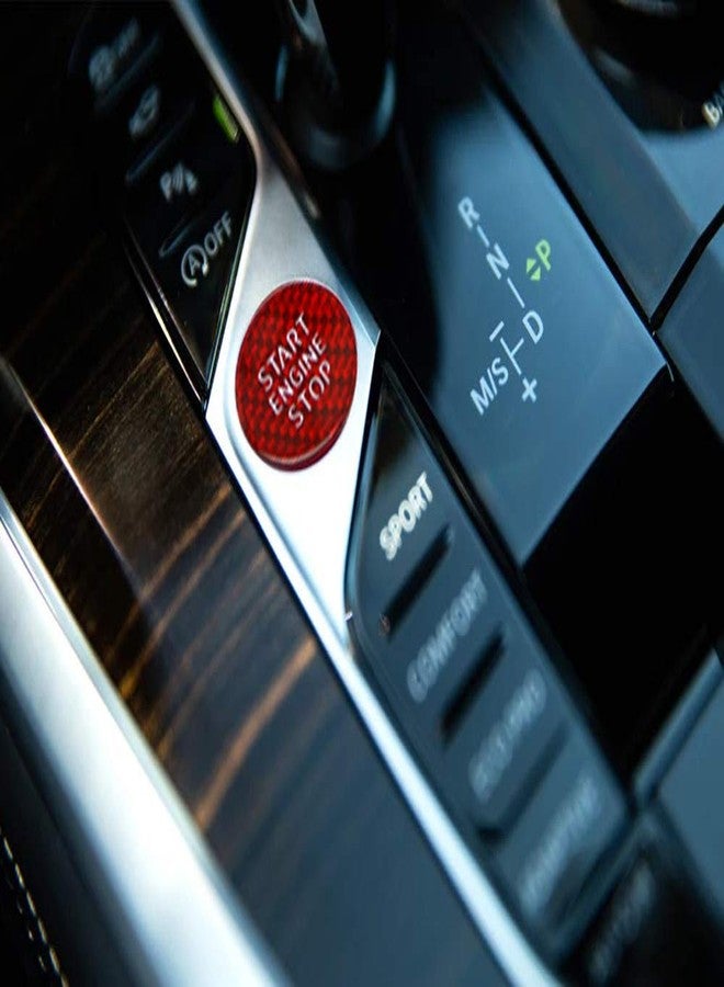 iJDMTOY Gloss Red Real Carbon Fiber Keyless Engine Start/Stop Push Start Button Cover Trim Compatible with BMW G20 3 Series, G22/G26 4 Series i4, G15 8 Series, G05 X5, G06 X6, G07 X7, G29 Z4 - Image 4
